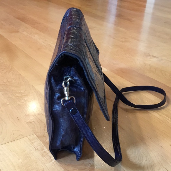 Leather Of The Sea | Vintage Eel Skin Purse Navy Blue đź’™ - Picture 6 of 16